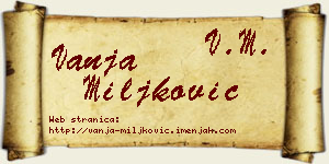 Vanja Miljković vizit kartica